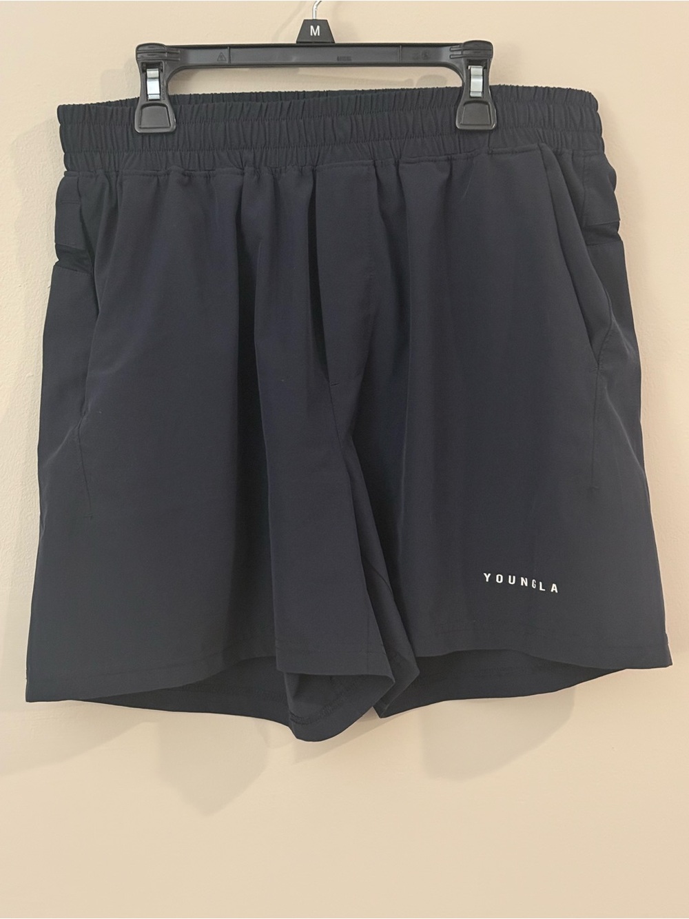 YoungLA Navy Staple Shorts 4.5